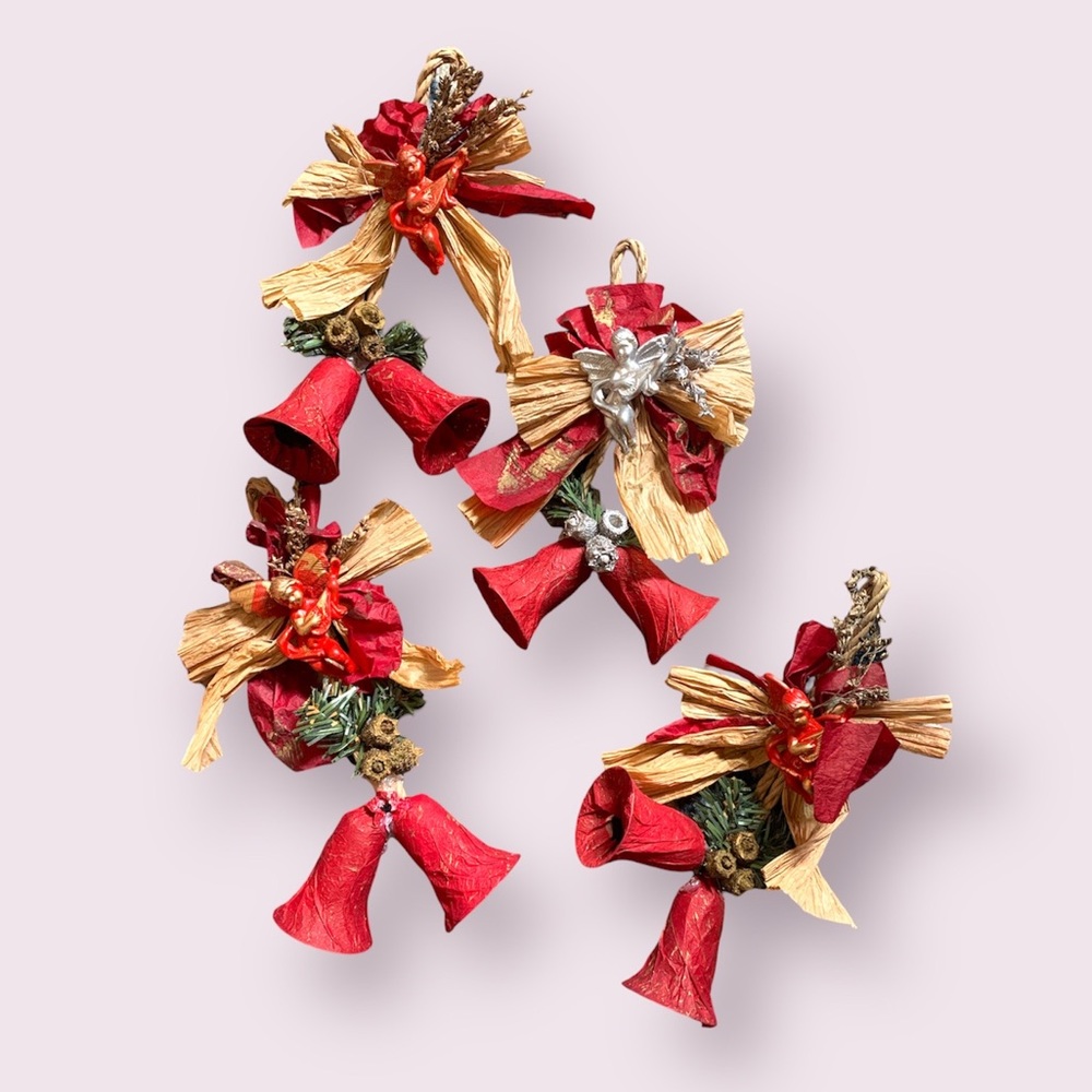 4 Angel Bell Christmas Ornaments